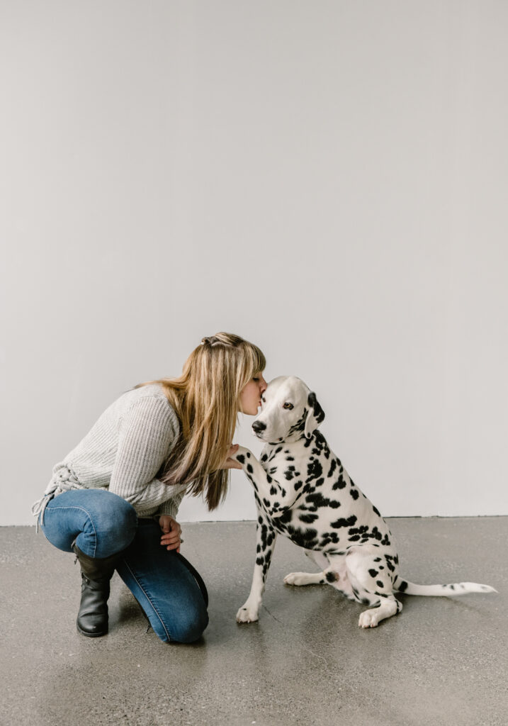 A quiet moment with a resident dog